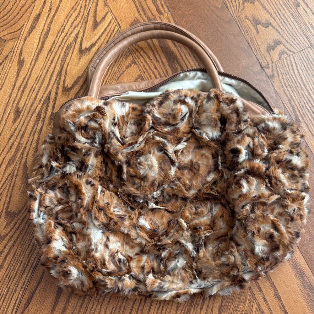 Brown Faux Fur Women's Bag